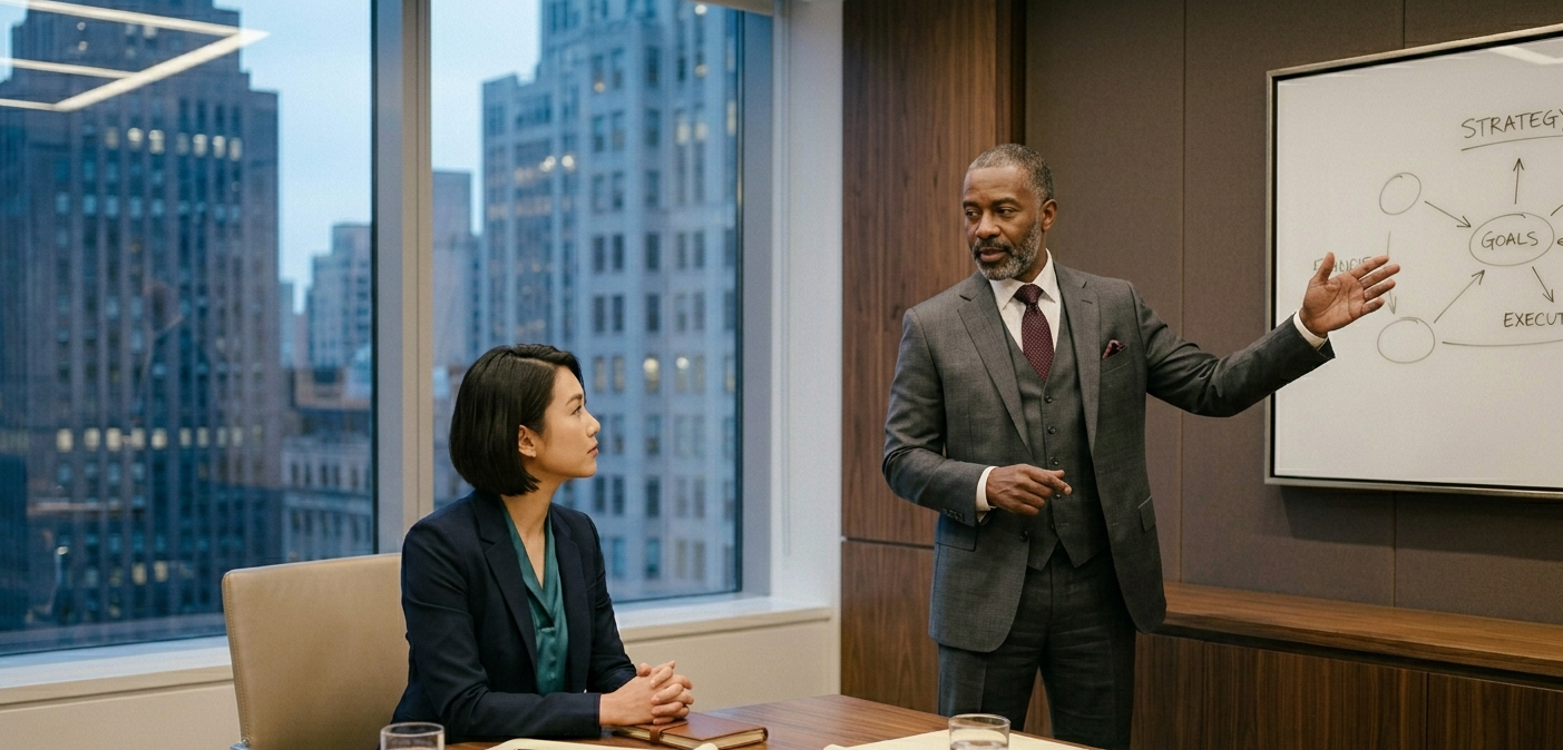 Executive coaching session with a senior advisor