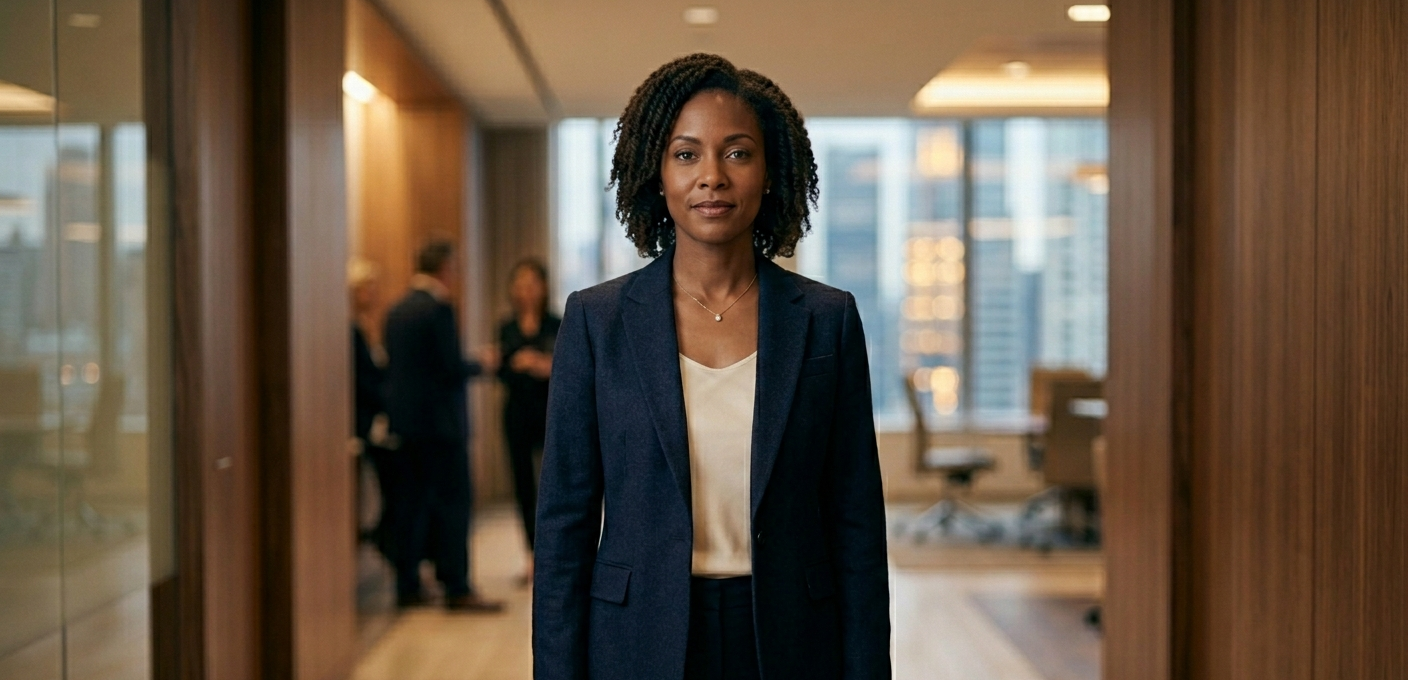Senior HR professional in a modern office